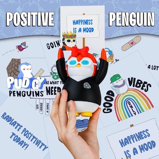 Foto 3 | Foto 3 | Venta Internacional- Figura Pudgy Pingüinos Afirmación Positiva Signo Tarjetero Escritorio