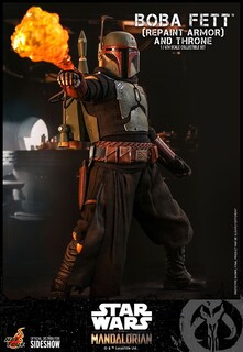 Foto 5 | Foto 5 | Figura Hot Toys 1/6 De Escala Star Wars The Mandalorian Boba Fett (repaint Armor) And Throne