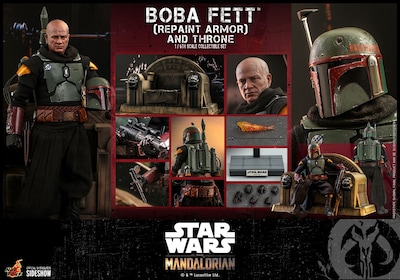 Foto 8 | Foto 8 | Figura Hot Toys 1/6 De Escala Star Wars The Mandalorian Boba Fett (repaint Armor) And Throne