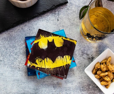 Foto 6 | Foto 6 | Set De 4 Logotipos De Superhéroes Con Grafiti De Dc Comics De Glass Coasters - Venta Internacional.