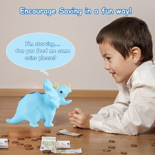 Foto 2 | Foto 2 | Hucha Con Forma De Dinosaurio Pjdrllc De Plástico Irrompible Para Niños - Venta Internacional.