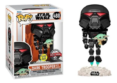 Foto 1 | Foto 1 | Funko Dark Trooper With Grogu Special Edition Glows In The Dark 488 (star Wars)