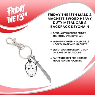 Foto 7 | Foto 7 | Llavero Toynk Friday The 13th Mask & Machete De Metal Plateado - Venta Internacional.
