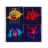 Los Posavasos De Cristal Ambientados En Five Nights At Freddy's Characters X4 - Venta Internacional.