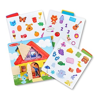 Foto 1 | Foto 1 | Venta Internacional: ¡las Pistas De Melissa Y Doug Blue! Tablero De Actividades De Madera Con Tarjetas De Pistas: Las Pi
