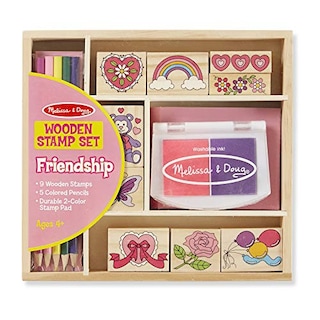 Foto 1 | Foto 1 | Venta Internacional - Melissa & Doug Wooden Sample Set: Friendship - 9 Sellos, 5 Lápices De Colores Y Almohadilla De Sel