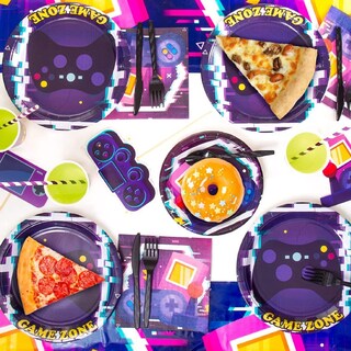 Foto 4 | Foto 4 | Venta Internacional- Platos + Cubiertos + Decoración para Fiesta de Videojuegos 182 Piezas