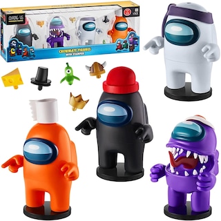 Foto 1 | Foto 1 | Venta Internacional- Figuras Among Us Crewmate Stamper 4 pzas Negro Blanco Púrpura y Naranja 5''