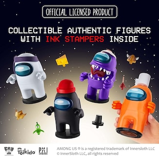 Foto 3 | Foto 3 | Venta Internacional- Figuras Among Us Crewmate Stamper 4 pzas Negro Blanco Púrpura y Naranja 5''