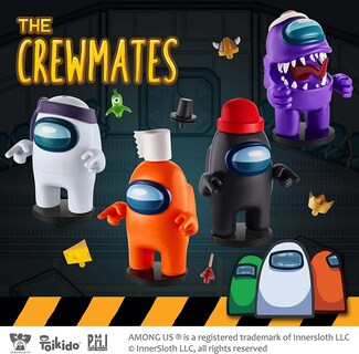Foto 5 | Foto 5 | Venta Internacional- Figuras Among Us Crewmate Stamper 4 pzas Negro Blanco Púrpura y Naranja 5''