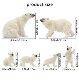 Foto 4 | Foto 4 | Figura De Juguete Toymany De La Familia De Osos Polares, 6 Unidades, Para Niños Mayores De 3 Años - Venta Internacional.
