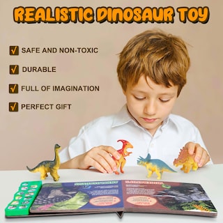 Foto 5 | Foto 5 | Toy Sound Book + 12 Figuras De Dinosaurios De Juguete Para Niños De 3 A 6 Años - Venta Internacional.