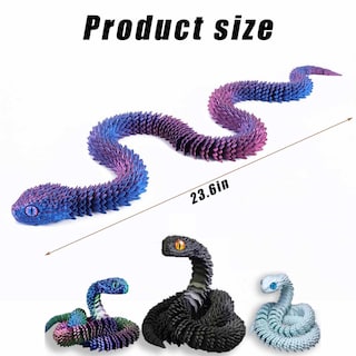 Foto 4 | Foto 4 | Juguete Impreso En 3d Con Forma De Serpiente Articulada, Junta Flexible, De Resina, 60 Cm - Venta Internacional.