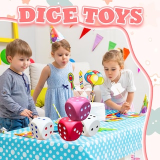 Foto 2 | Foto 2 | Juego De Dados Gigantes De 15 Cm, Divertido, Relleno De Espuma, Para Noches De Juegos, Color Rojo - Venta Internacional.