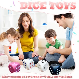 Foto 6 | Foto 6 | Juego De Dados Gigantes De 15 Cm, Divertido, Relleno De Espuma, Para Noches De Juegos, Color Rojo - Venta Internacional.