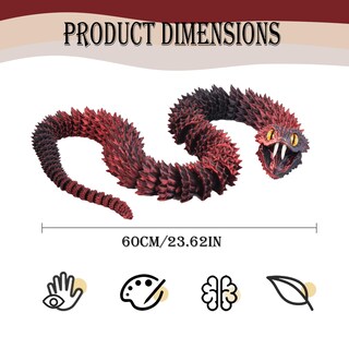 Foto 3 | Foto 3 | Animal Inquieto Con Forma De Serpiente Impreso En 3d Articulado Con Boca Que Se Puede Abrir - Venta Internacional.