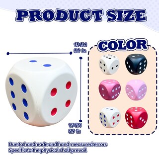 Foto 6 | Foto 6 | Divertido Juguete Relleno De Dados De Espuma, 15 Cm, Dados Gigantes Educativos, Rosas - Venta Internacional.