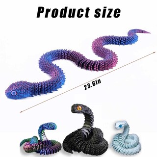 Foto 4 | Foto 4 | Juguete Impreso En 3d Con Forma De Serpiente Articulada, Junta Flexible, De Resina, 60 Cm - Venta Internacional.
