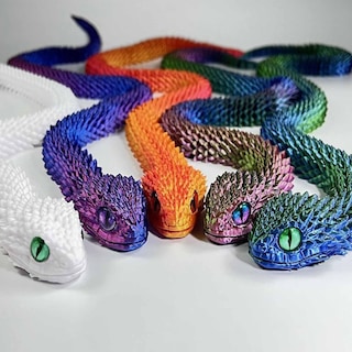Foto 2 | Foto 2 | Juguete Impreso En 3d Con Forma De Serpiente Articulada Y Flexible, 60 Cm, Resina - Venta Internacional.