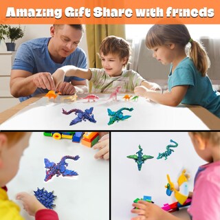 Foto 5 | Foto 5 | Dragon Toy Hannahcos Con Forma De Dragón Impreso En 3d Con Alas Para Niños, Color Morado - Venta Internacional.