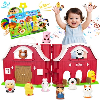 Foto 1 | Foto 1 | Libro Para Bebés Farm Animal Toy Red Barn Con Colas Para Bebés De 1 A 5 Años - Venta Internacional.