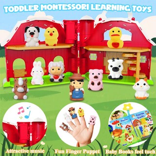Foto 2 | Foto 2 | Libro Para Bebés Farm Animal Toy Red Barn Con Colas Para Bebés De 1 A 5 Años - Venta Internacional.