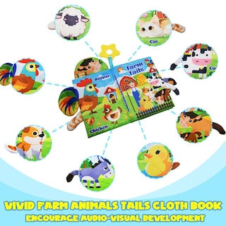 Foto 3 | Foto 3 | Libro Para Bebés Farm Animal Toy Red Barn Con Colas Para Bebés De 1 A 5 Años - Venta Internacional.