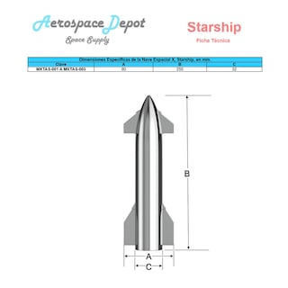 Foto 5 | Foto 5 | Starship A Escala Mxtas-003 3pzas 1 :200 Starship 8x25xø3cm Plástico Plata