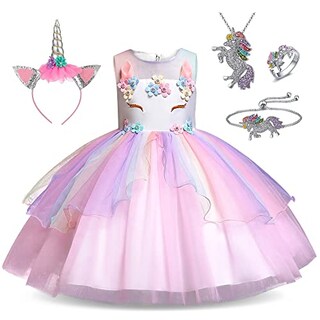Foto 1 | Foto 1 | Venta Internacional- Disfraz De Princesa De Unicornio Para Niñas Pequeñas, Disfraz, Joyería Y Diadema