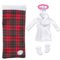 Saco de dormir y bata de baño para muñeca Elfa E-Ting Accesorio Navideño