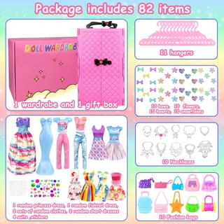Foto 2 | Foto 2 | Juego De Ropa Y Accesorios Para Muñecas De 82 Piezas Para Muñecas De 11.5 Pulgadas - Venta Internacional.
