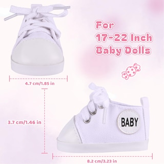 Foto 4 | Foto 4 | Zapatos para Muñeca Babeside Reborn Lona Blanca - Venta Internacional