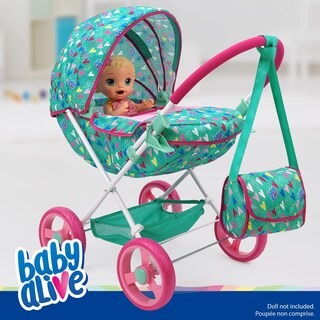 Foto 2 | Foto 2 | Cochecito De Muñecas Baby Alive Deluxe Classic Con Corazones Verdes/rosas De 46 Cm - Venta Internacional.