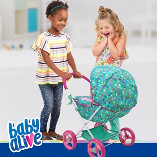 Foto 3 | Foto 3 | Cochecito De Muñecas Baby Alive Deluxe Classic Con Corazones Verdes/rosas De 46 Cm - Venta Internacional.