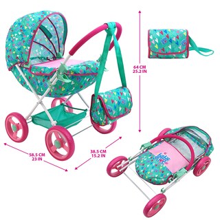 Foto 4 | Foto 4 | Cochecito De Muñecas Baby Alive Deluxe Classic Con Corazones Verdes/rosas De 46 Cm - Venta Internacional.