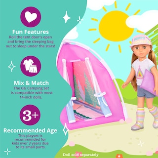 Foto 4 | Foto 4 | Set De Camping Con Purpurina Para Niñas, Colorida Tienda De Campaña Y Saco De Dormir - Venta Internacional.