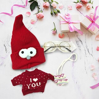Foto 1 | Foto 1 | Set De Ropa Para Muñeca Lalafanfan De 30 Cm Con Gafas Gorra Y Suéter - Venta Internacional.