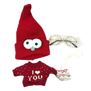 Foto 2 | Foto 2 | Set De Ropa Para Muñeca Lalafanfan De 30 Cm Con Gafas Gorra Y Suéter - Venta Internacional.