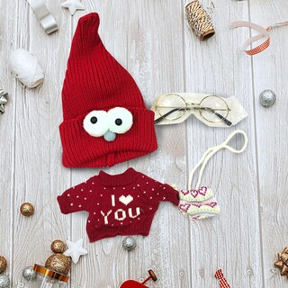 Foto 3 | Foto 3 | Set De Ropa Para Muñeca Lalafanfan De 30 Cm Con Gafas Gorra Y Suéter - Venta Internacional.