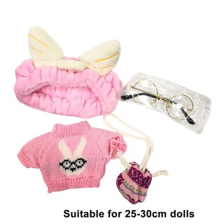 Foto 1 | Foto 1 | Set De Ropa Para Muñeca Lalafanfan De 30 Cm Con Gafas Gorra Y Suéter - Venta Internacional.