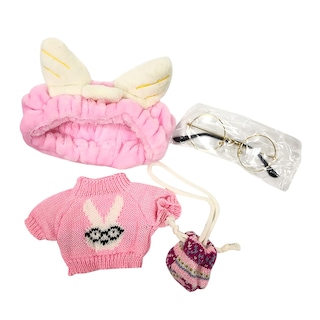 Foto 2 | Foto 2 | Set De Ropa Para Muñeca Lalafanfan De 30 Cm Con Gafas Gorra Y Suéter - Venta Internacional.