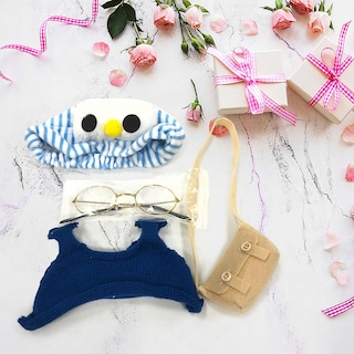 Foto 1 | Foto 1 | Set De Ropa Para Muñeca Lalafanfan De 30 Cm Con Gafas Gorra Y Suéter - Venta Internacional.