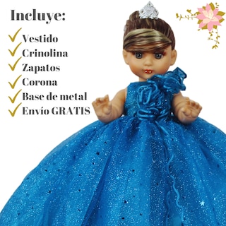 Foto 3 | Foto 3 | Muñeca Quinceañera Recuerdo 15 Años Azul Rey Peinada 33 Cm