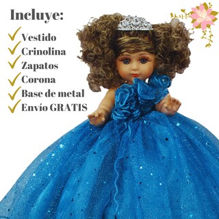 Foto 3 | Foto 3 | Muñeca Quinceañera Recuerdo 15 Años Azul Rey China 33 Cm
