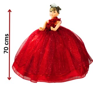 Foto 3 | Foto 3 | Muñeca Quinceañera Recuerdo 15 Años Rojo Peinada 70 Cm
