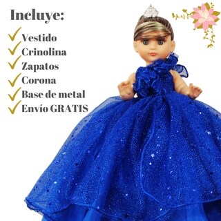 Foto 2 | Foto 2 | Muñeca Quinceañera Recuerdo 15 Años Azul Rey Peinado 1 - 33 Cm