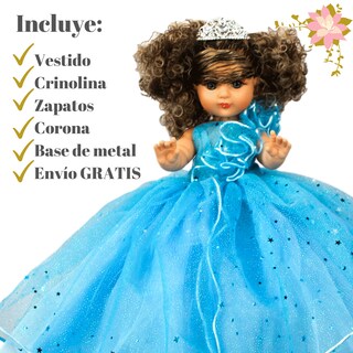 Foto 2 | Foto 2 | Muñeca Quinceañera Recuerdo 15 Años Azul Cielo China 33 Cm