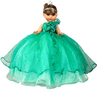 Foto 1 | Foto 1 | Muñeca Quinceañera Recuerdo 15 Años Verde Aqua Pistache Peinado 33 Cm