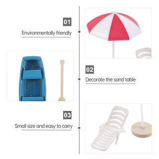 Foto 5 | Foto 5 | Set De Adornos En Miniatura Para Silla De Playa, Sombrilla Y Barco - Venta Internacional.