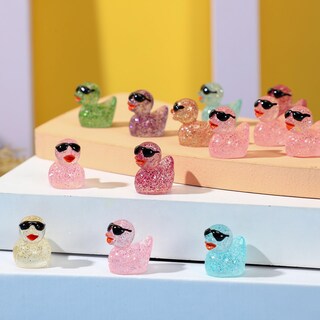Foto 6 | Foto 6 | Minipatos De Resina Felices Que Brillan En La Oscuridad Con Gafas De Sol (1) - Venta Internacional.